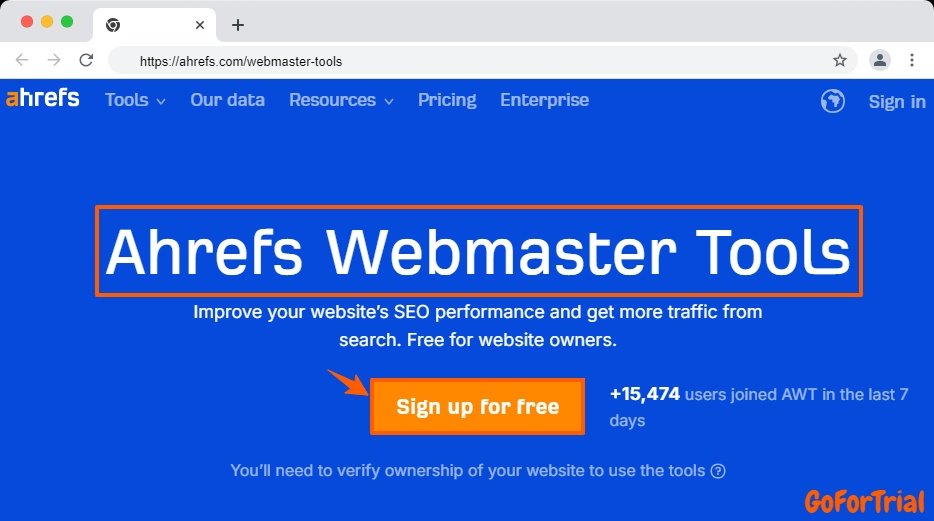 Ahrefs Free Trial