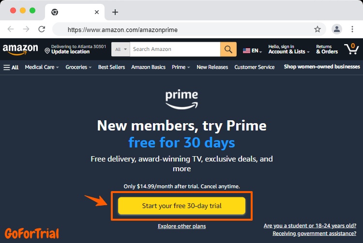 Amazon Prime Video Free Trial