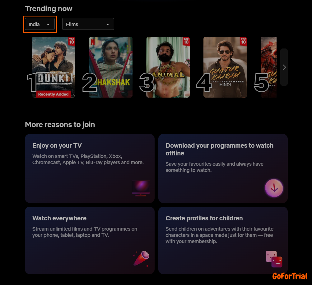 Netflix India Free Trial Perks