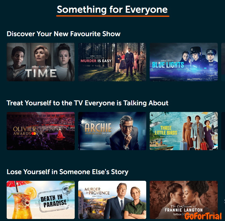 BritBox Free Trial Content