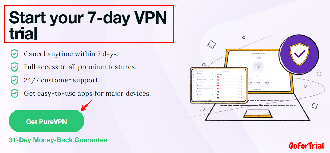 How To Activate 7-Day PureVPN Trial