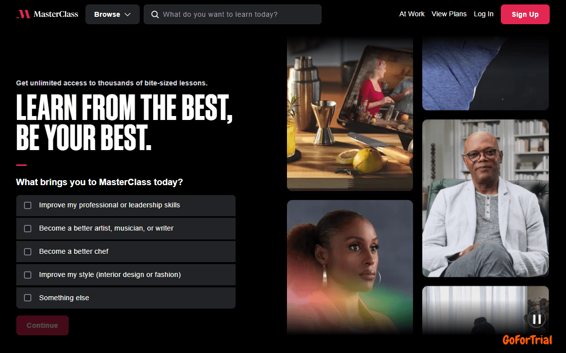 MasterClass Online Classes Platfrom