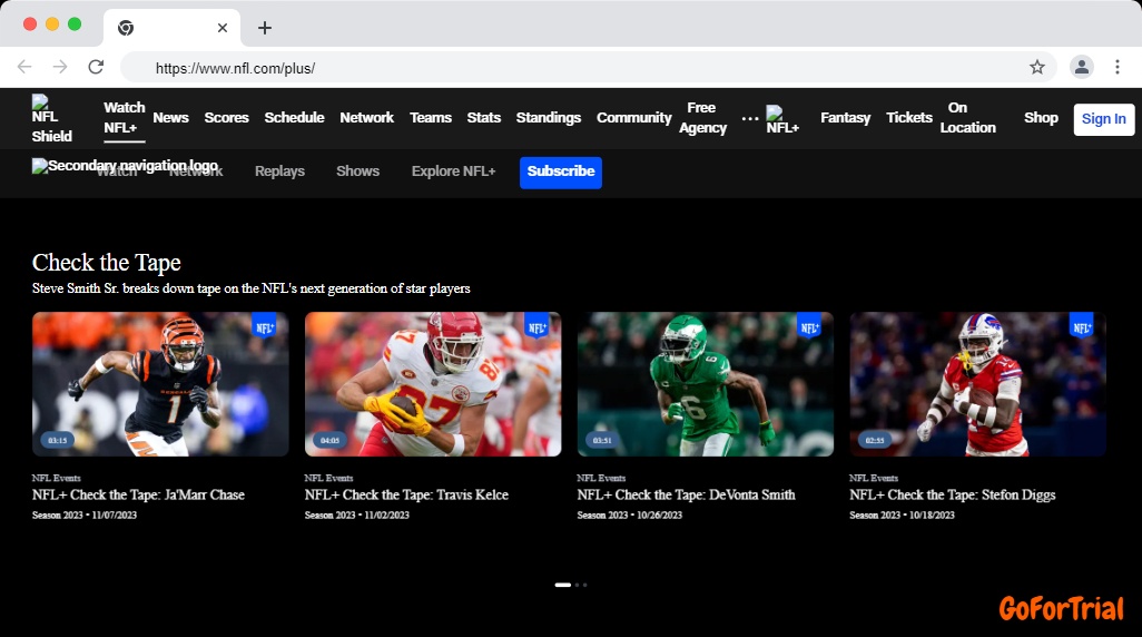 NFL Plus Free Trial