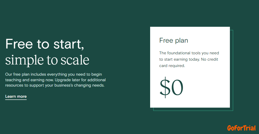 Teachable Free Plan