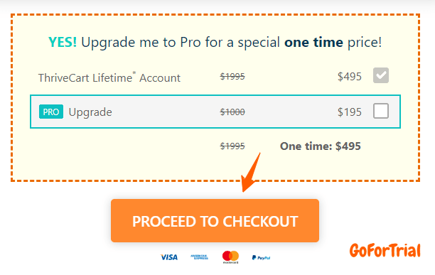 ThriveCart Lifetime Account Purchase Step