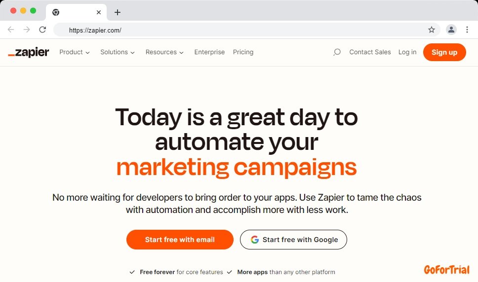 Zapier Homepage