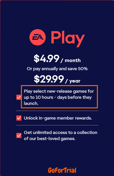 EA Play Free Trial