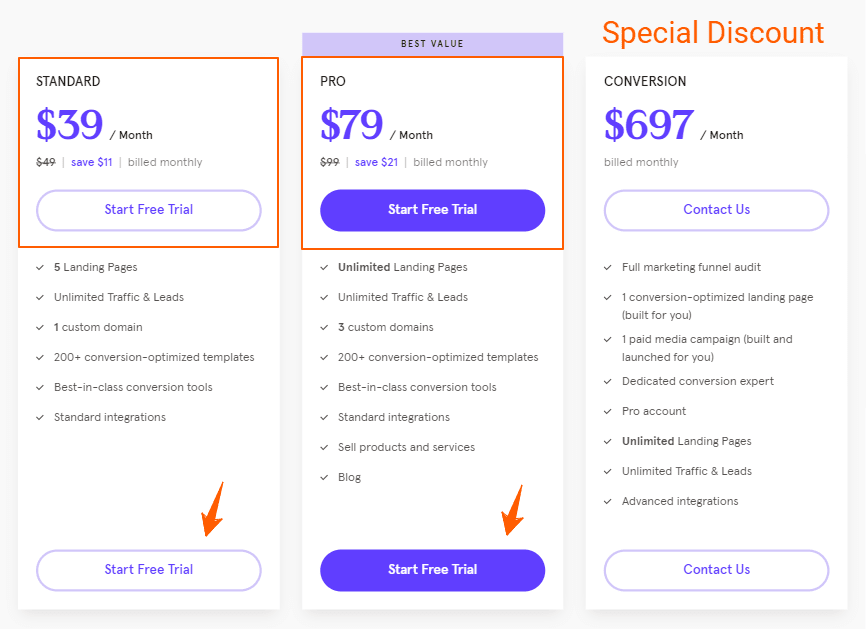 LeadPages Special Discount Plans Monthly