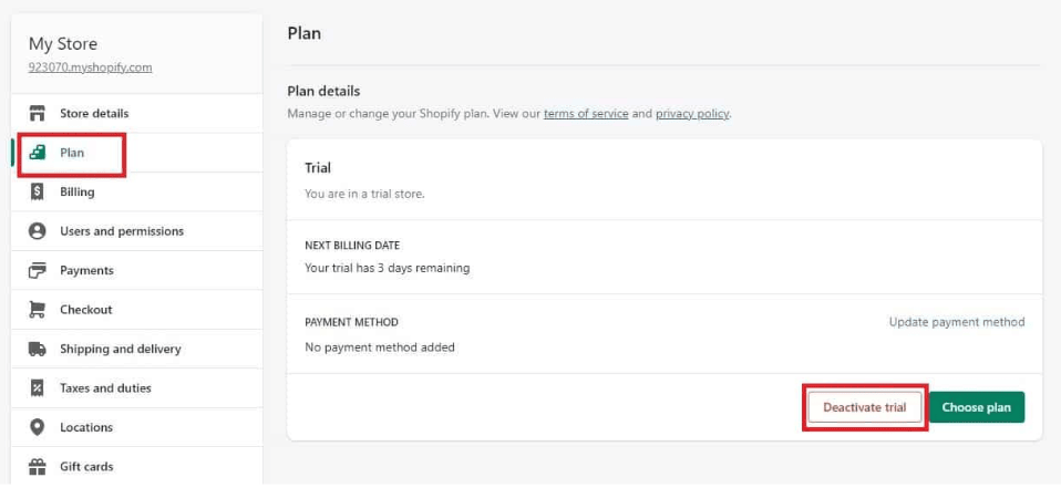 Deactivate-Shopify-Free-Trial-Account