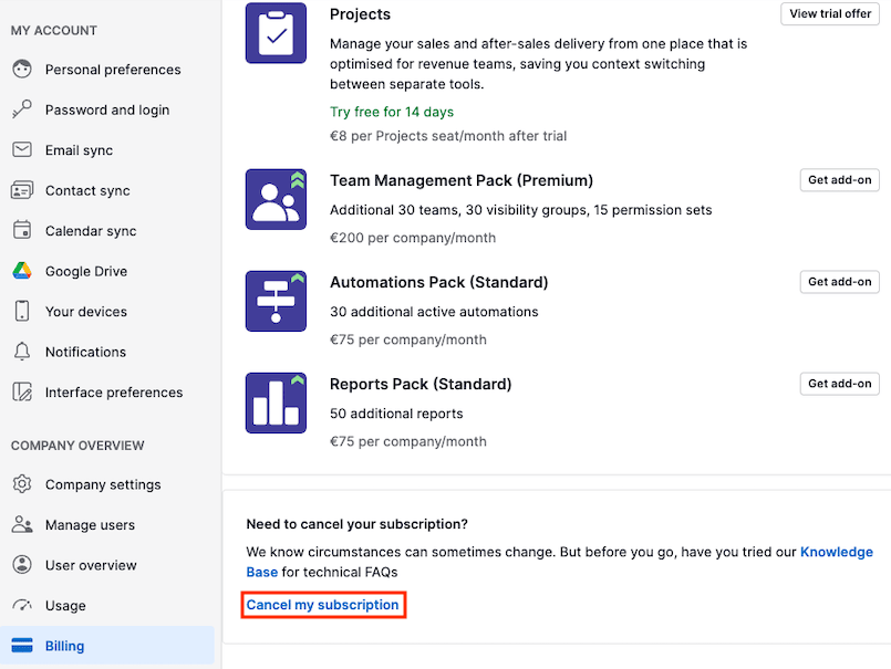 Steps to Cancel Pipedrive Trial 