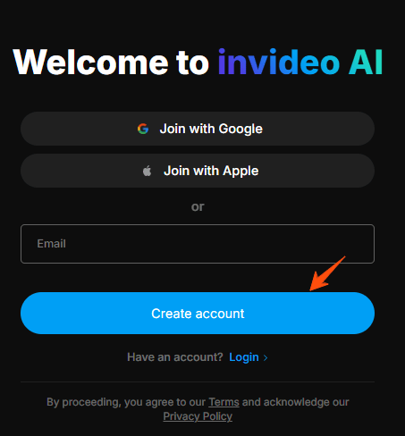 invideo-AI-Login-Details