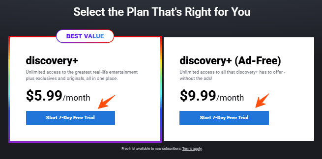 Discovery Plus Free Trial - Start Your 7-Day Trial Now! 4 discovery-plus-Subscription-plans