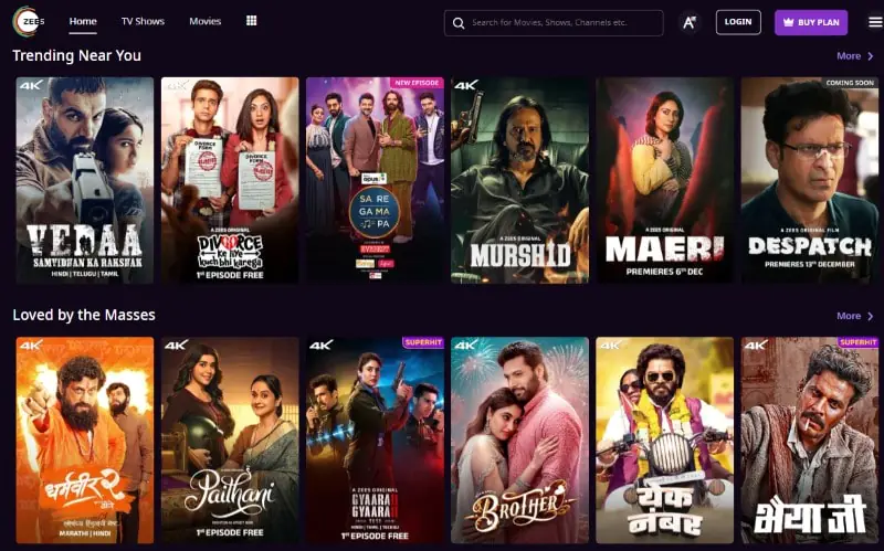 Zee5 Free Subscription : Start Your Trial Account with 5 Methods for Free 7 ZEE5 Website