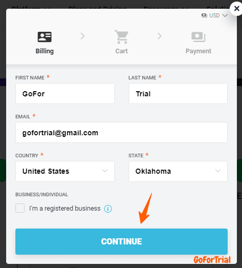 Special Kartra Free Trial for 30 Days, Start Your Trial Account Now 4 Kartra Trial Sign up Step Billing