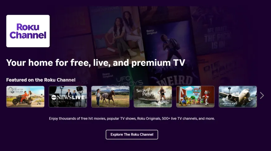 Roku Streaming Homepage