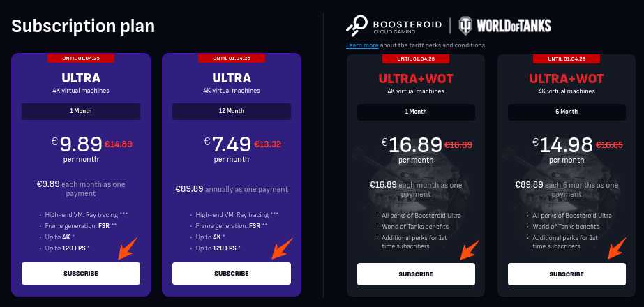 Boosteroid Free Trial: Access Your Boosteroid Account for 1 Month! 4 Boosteroid-Pricing-Plans