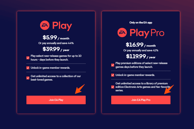 EA Play Free Trial Options, Start Your 7 Days Trial Account for Free 9 EA-Play-Pricing-plans
