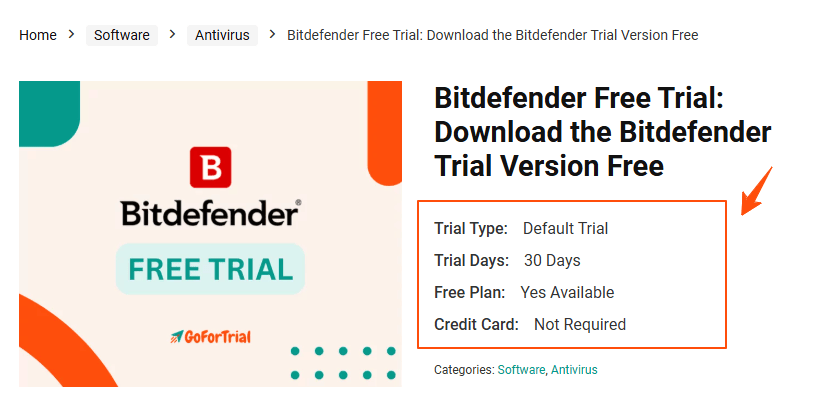 How GoForTrial Works 1 Bidefender gft screenshot