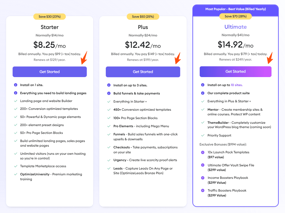 Working OptimizePress Discount Offer, Get 75% Off on its Plans 7 New OptimizePress Pricing Plans